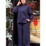 ست سویشرت نیم زیپ شلوار بگ نیکا