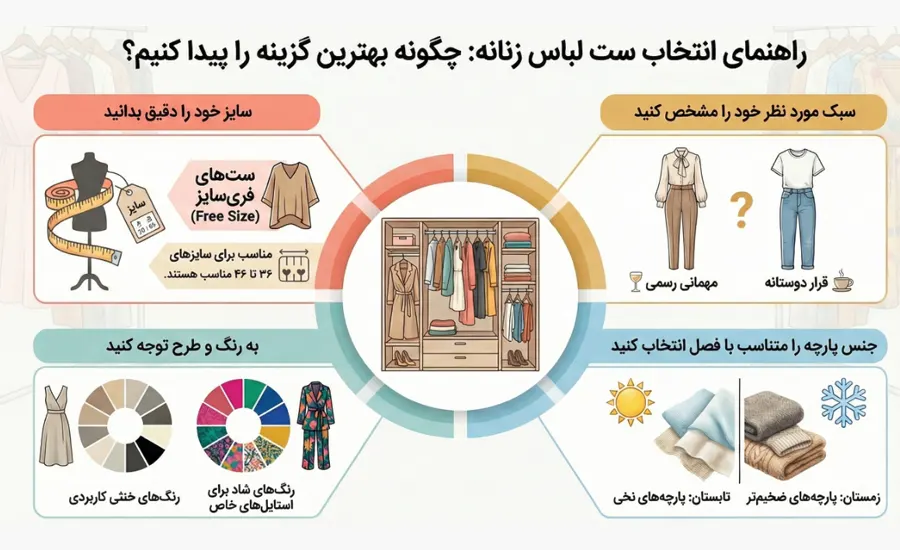 راهنمای انتخاب ست لباس زنانه