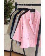 کت تک کوتاه زنانه لینن شیلا - تصویر 7