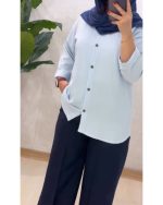 شومیز زنانه رنگی رنگی پاستیلی شیدا - تصویر 2