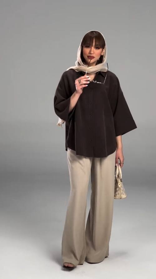 شومیز شلوار زنانه مدل چاکلت