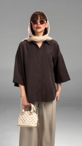 شومیز شلوار زنانه مدل چاکلت - تصویر 4