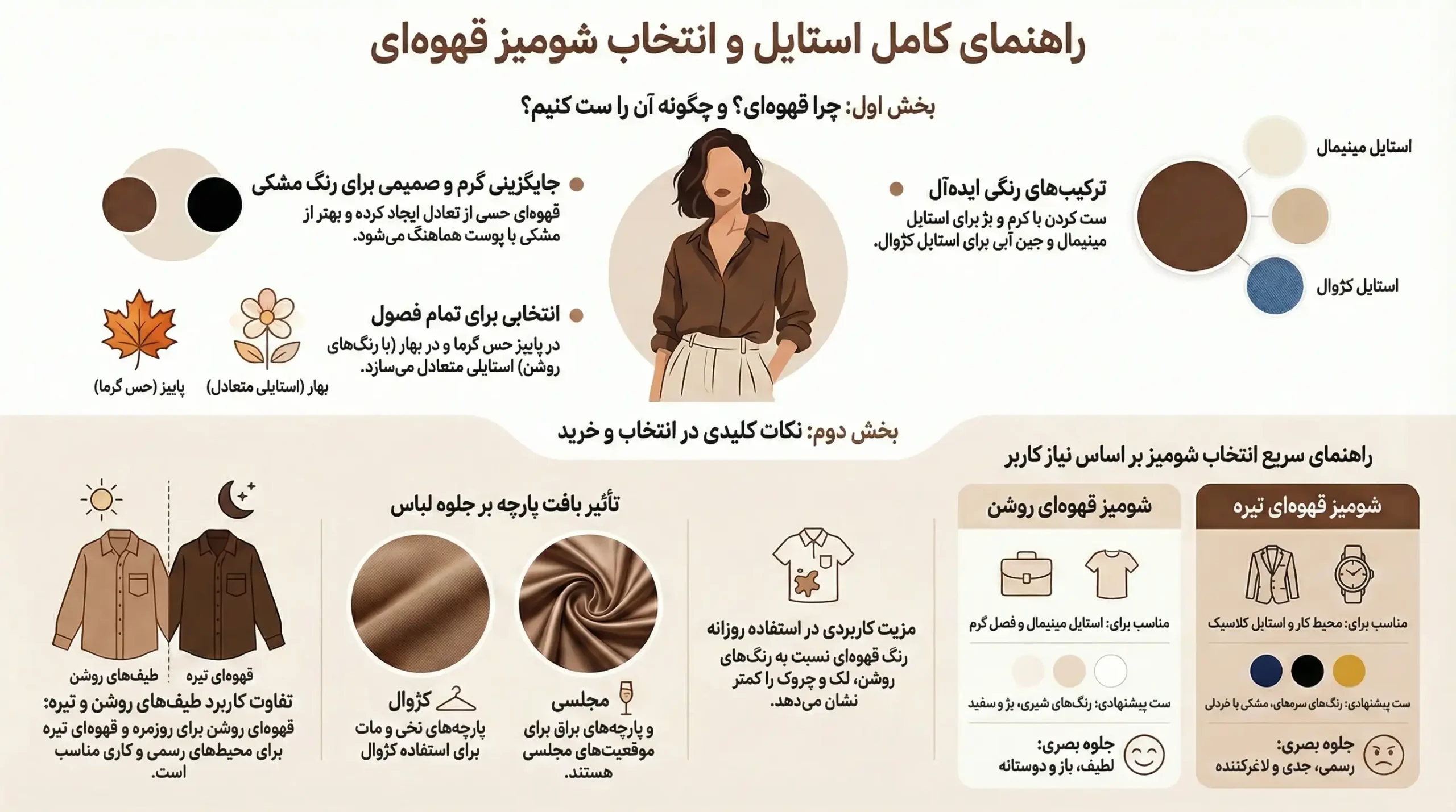 راهنمای خرید شومیز قهوه ای