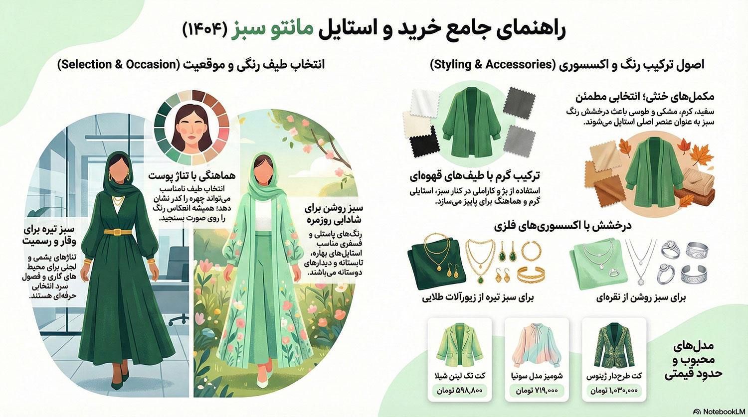 راهنمای خرید مانتو سبز