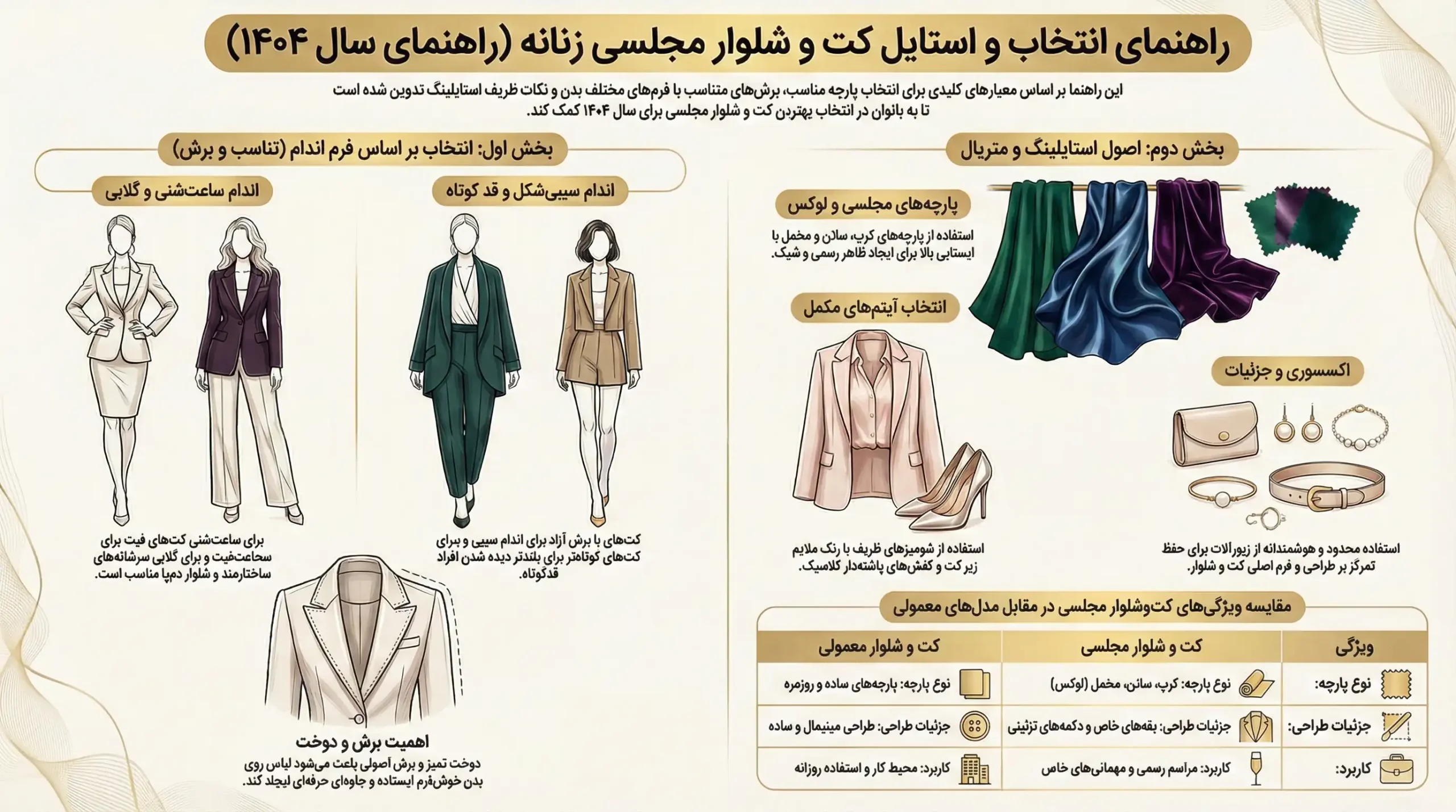 راهنمای خرید کت شلوار زنانه مجلسی