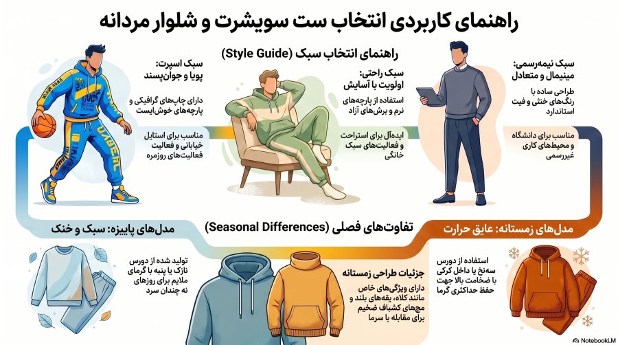 راهنمای انتخاب ست سویشرت شلوار مردانه
