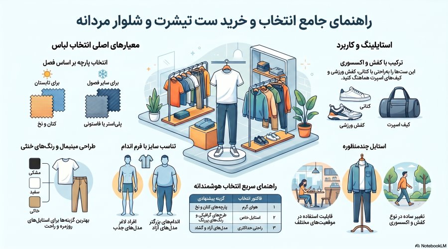 راهنمای انتخاب ست تیشرت شلوار مردانه