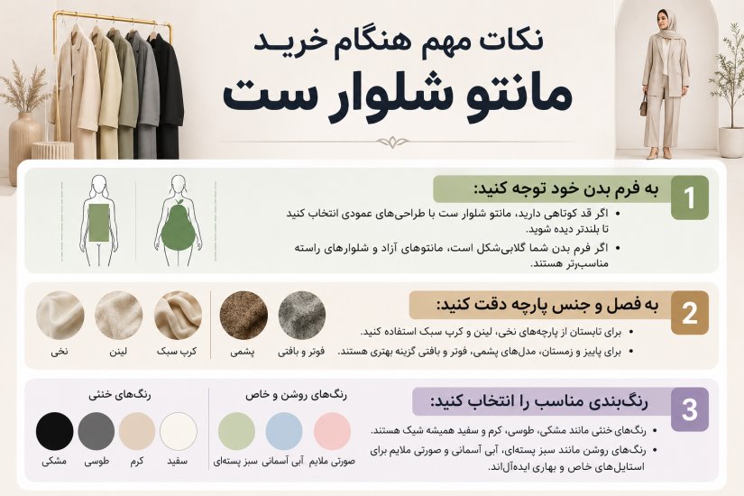 معرفی نکات مهم قبل از خرید مانتو شلوار
