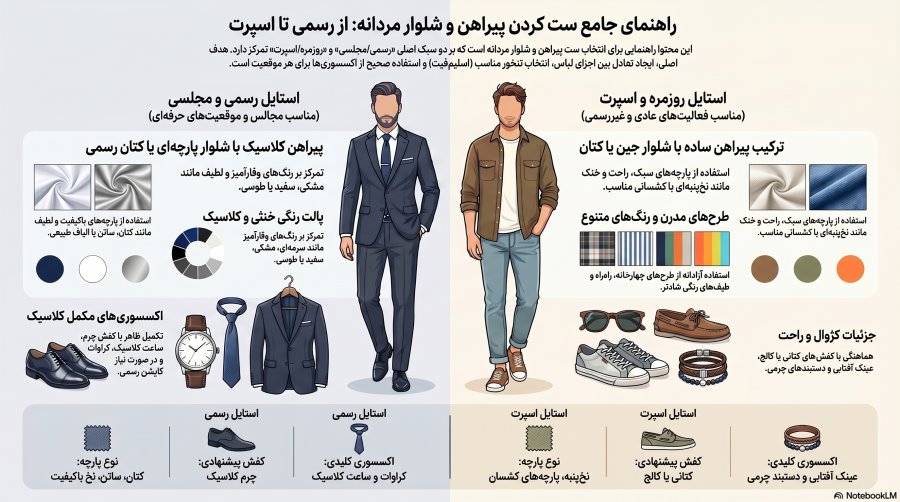 راهنمای ست لباس مردانه