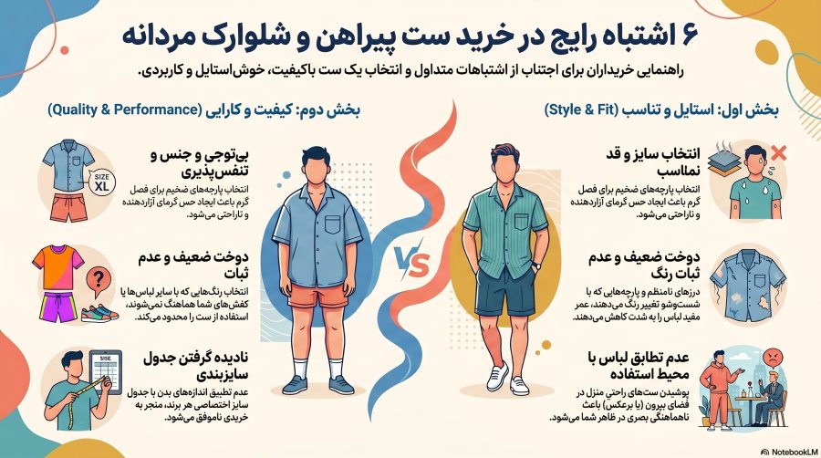 Mistakes when buying a men's shirt and shorts set