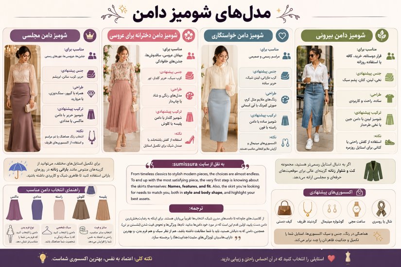 معرفی مدل های شومیز دامن