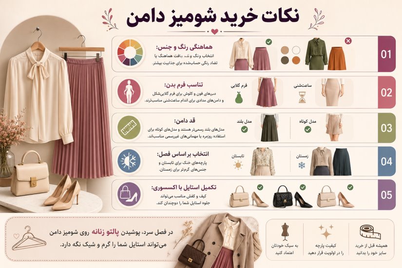 نکات خرید شومیز دامن