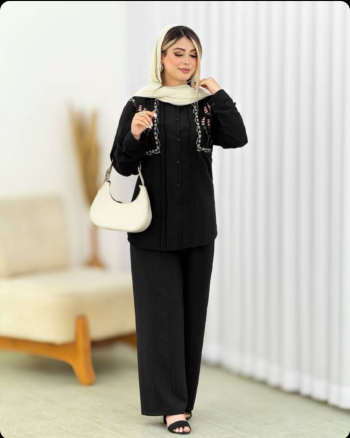 شومیز شلوار گلدوزی زنانه رعنا - تصویر 2