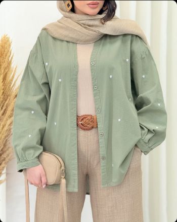 شومیز زنانه لینن قلبی