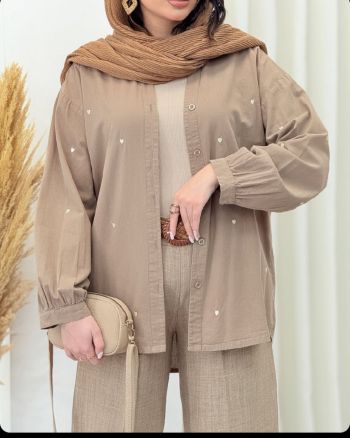 شومیز زنانه لینن قلبی - تصویر 6