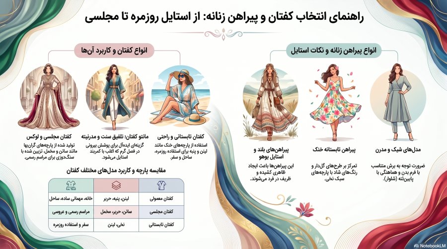 راهنمای انتخاب کفتان و پیراهن زنانه