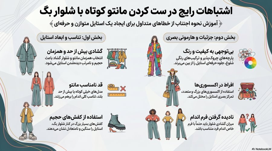 اشتباهات رایج ست کردن مانتو کوتاه