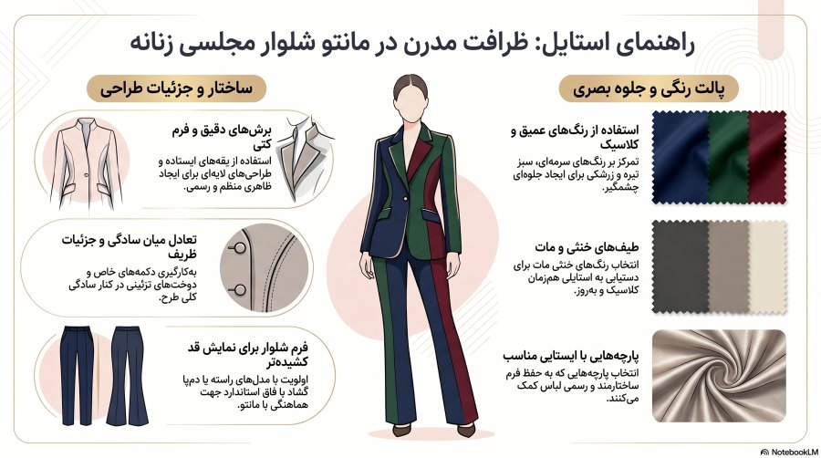 راهنمای استایل مانتو شلوار مجلسی