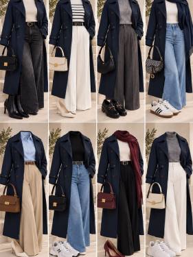 ترنچ کت بلند آستردار زنانه ویشا - تصویر 2
