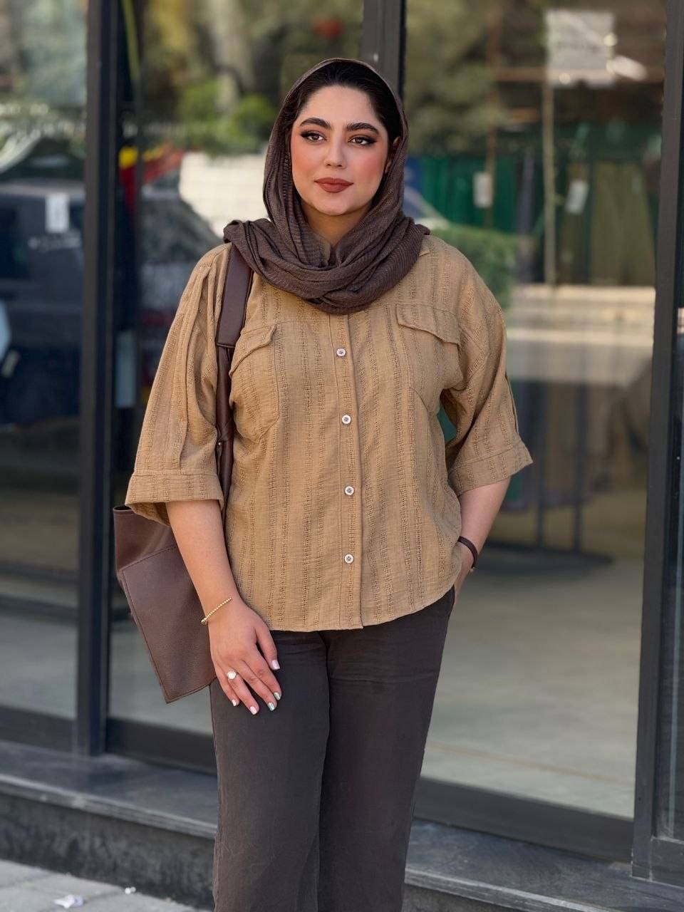 شومیز پیراهنی آستین کوتاه زنانه سوسن شومیز پیراهنی آستین کوتاه زنانه سوسن