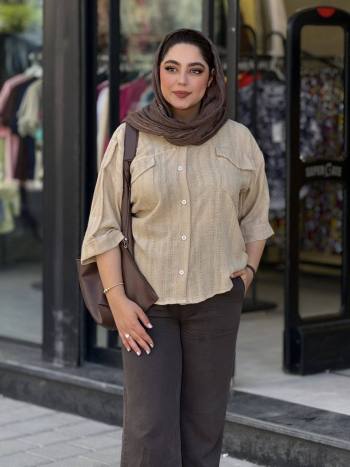 شومیز پیراهنی آستین کوتاه زنانه سوسن - تصویر 4