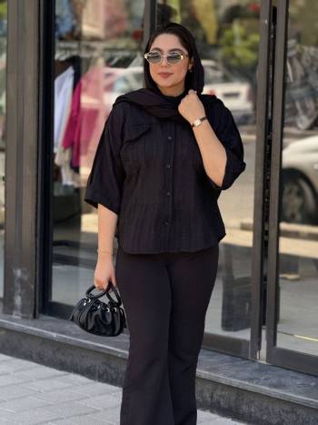 شومیز پیراهنی آستین کوتاه زنانه سوسن - تصویر 5
