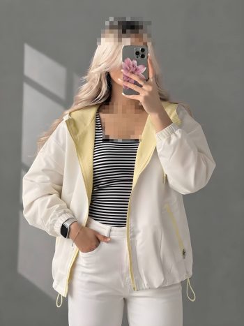 بارانی زنانه کوتاه کلاهدار رزا - تصویر 5