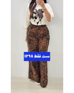 ست تیشرت شلوار طرحدار زنانه هورا