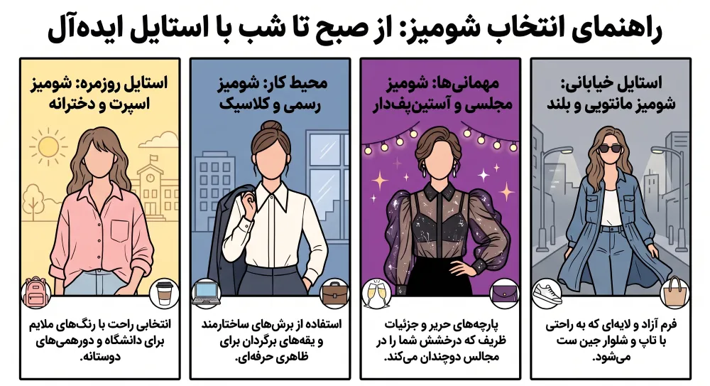 راهنمای انتخاب شومیز ایده آل
