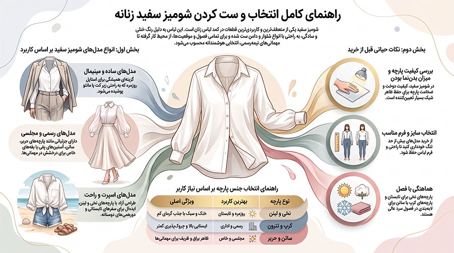راهنمای انتخاب شومیز سفید زنانه