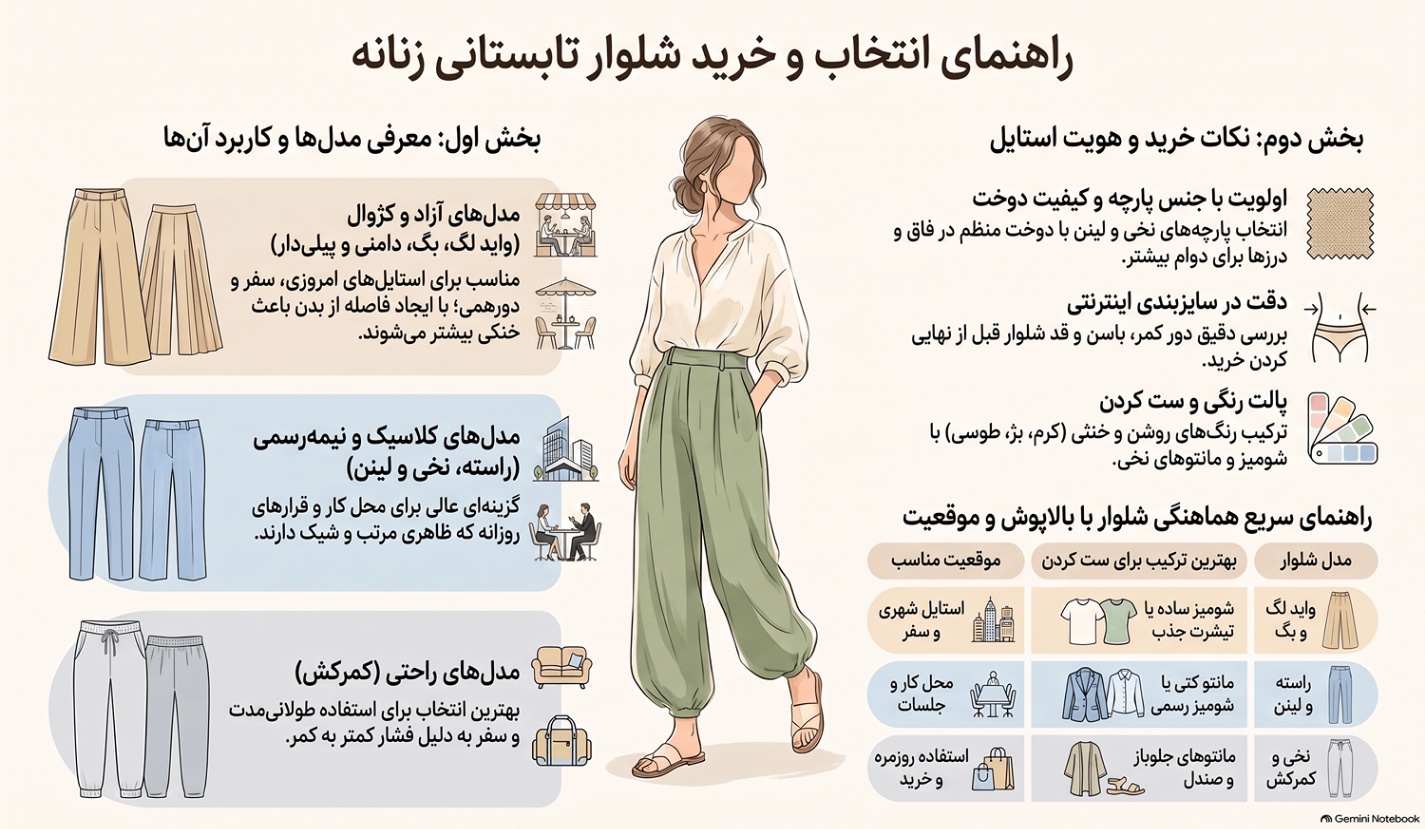 راهنمای خرید شلوار تابستانی زنانه