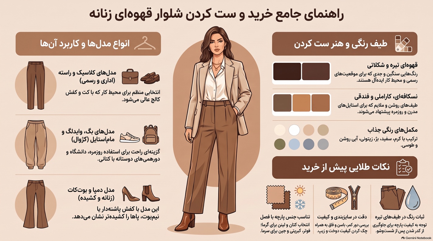 راهنمای خرید شلوار قهوه ای زنانه