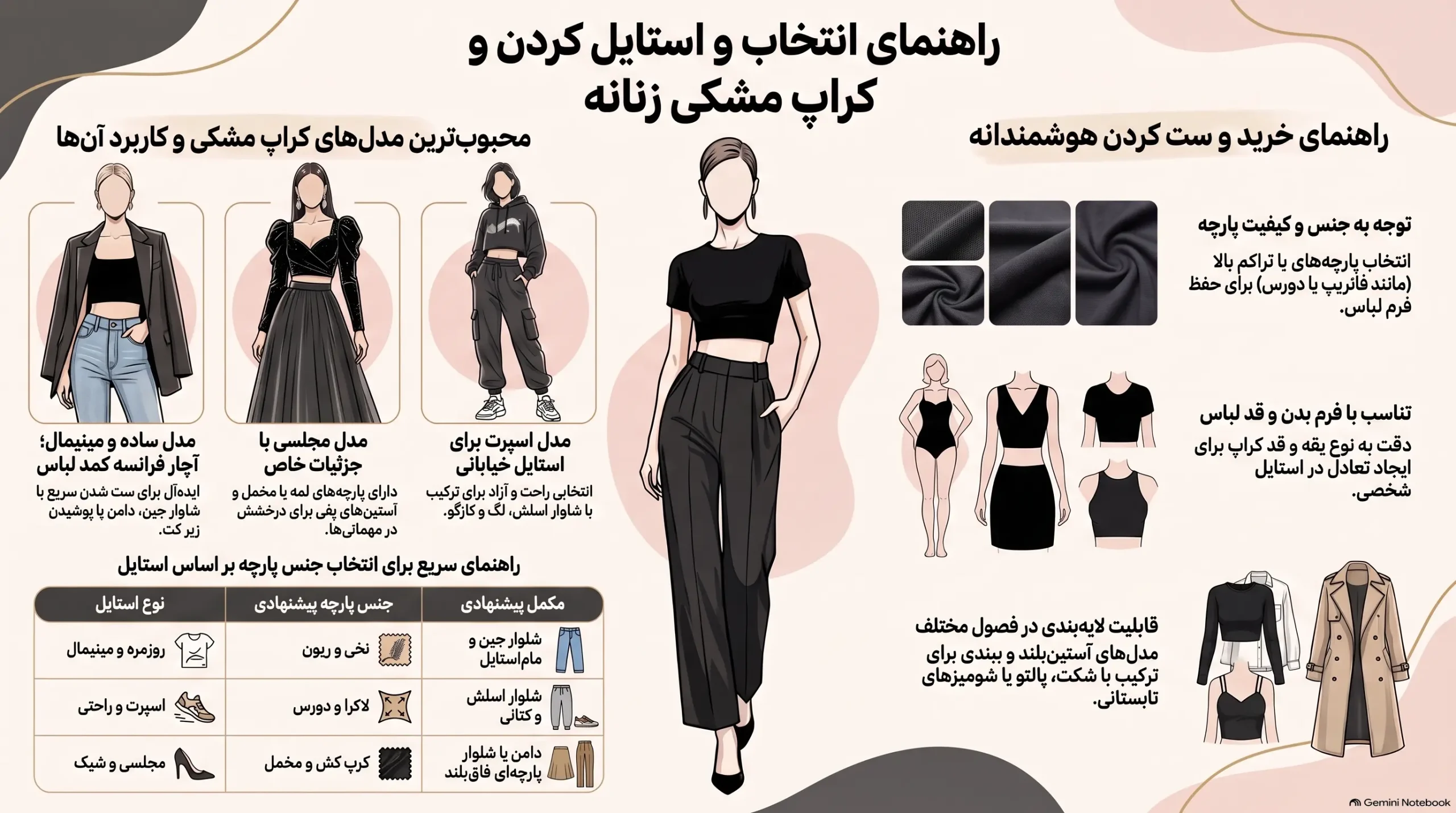 خرید کراپ مشکی زنانه