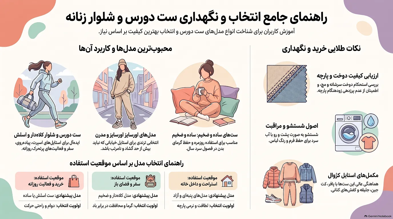 راهنمای انتخاب ونگهداری دورس و شلوار زنانه