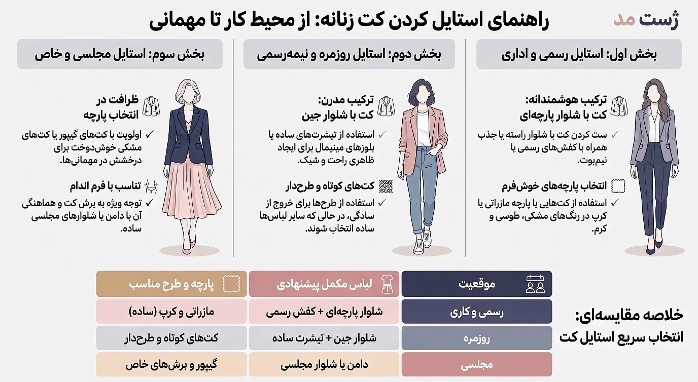 راهنمای استایل کردن کت زنانه