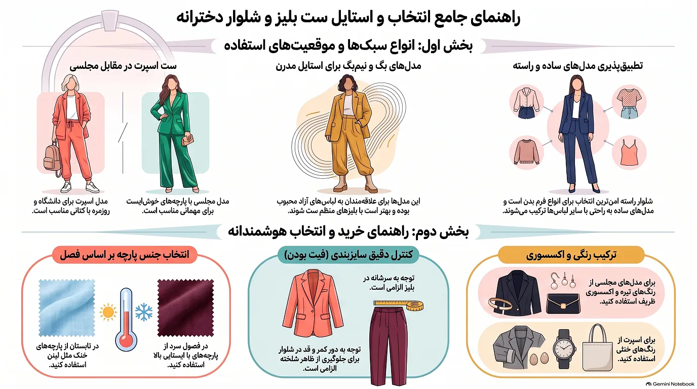 راهنمای انتخاب ست بلوز و شلوار دخترونه