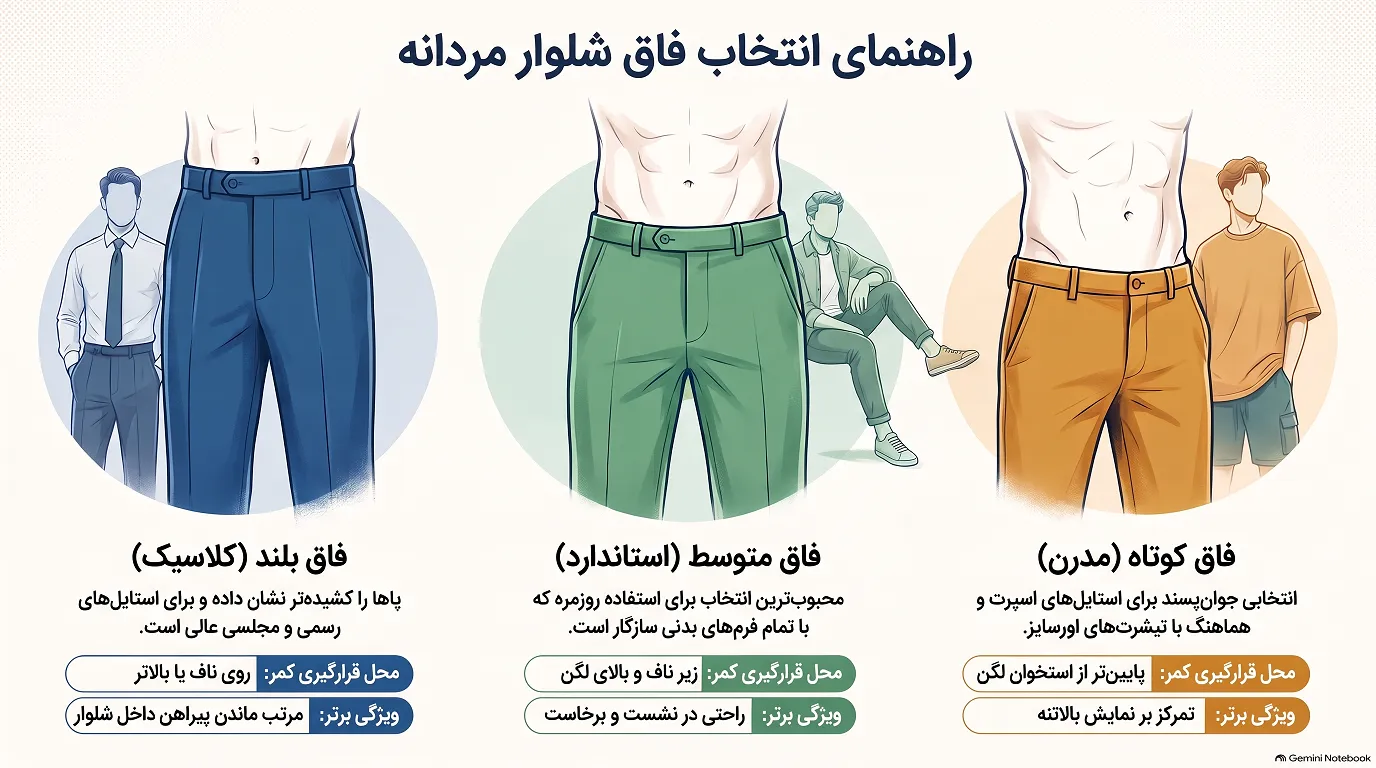 راهنمای انتخاب فاق شلوار مردانه