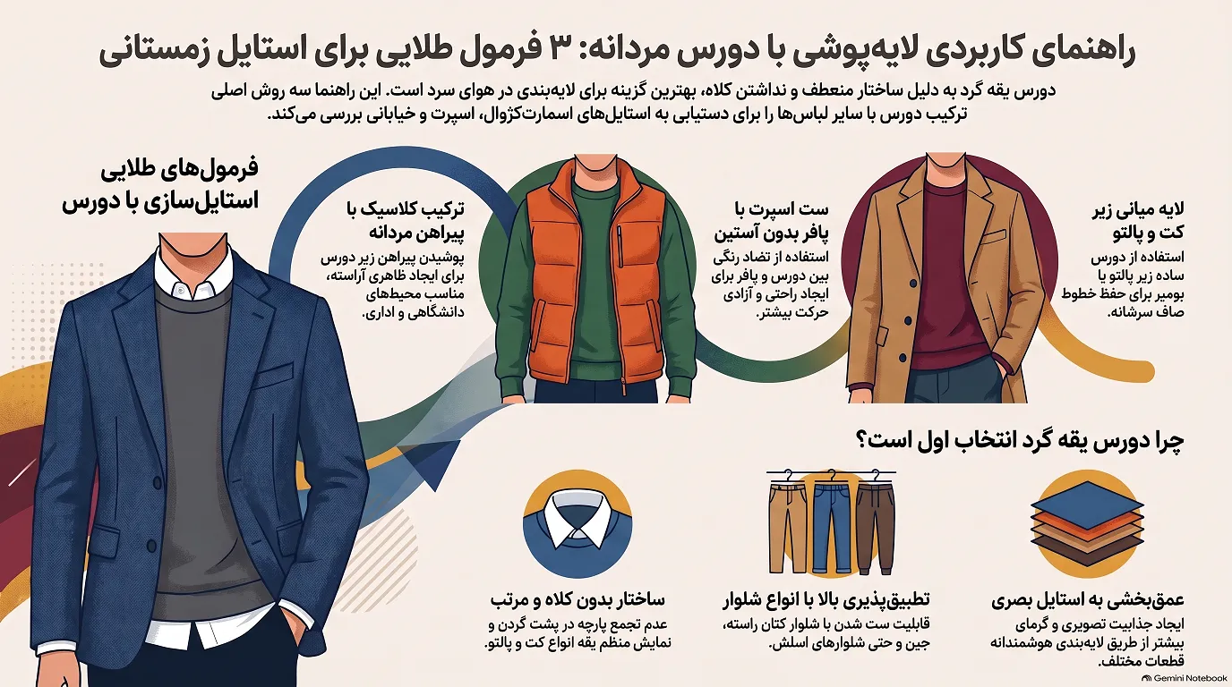 راهنمای لایه بندی دورس مردانه