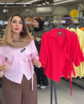 شومیز سیلک کوتاه زنانه بالونی - تصویر 6