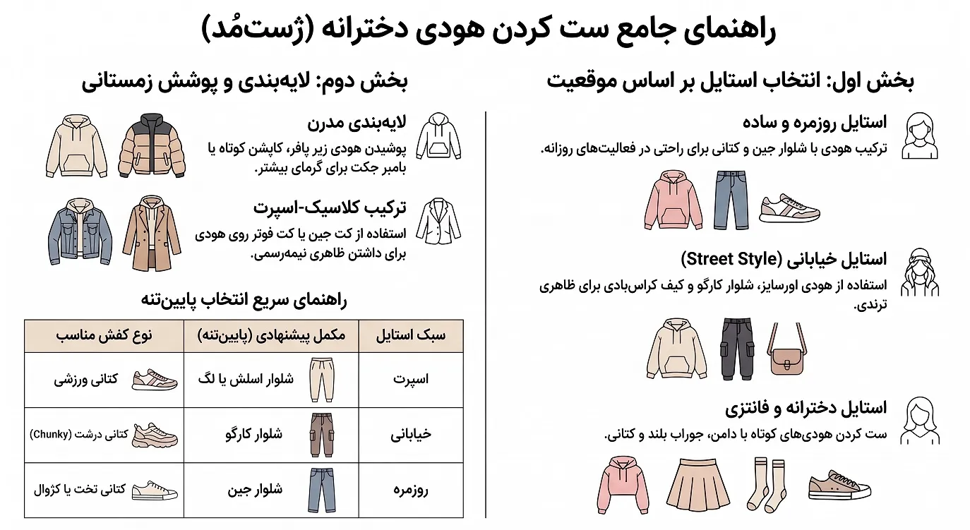 هودی دخترانه را با چه لباس هایی ست کنیم؟