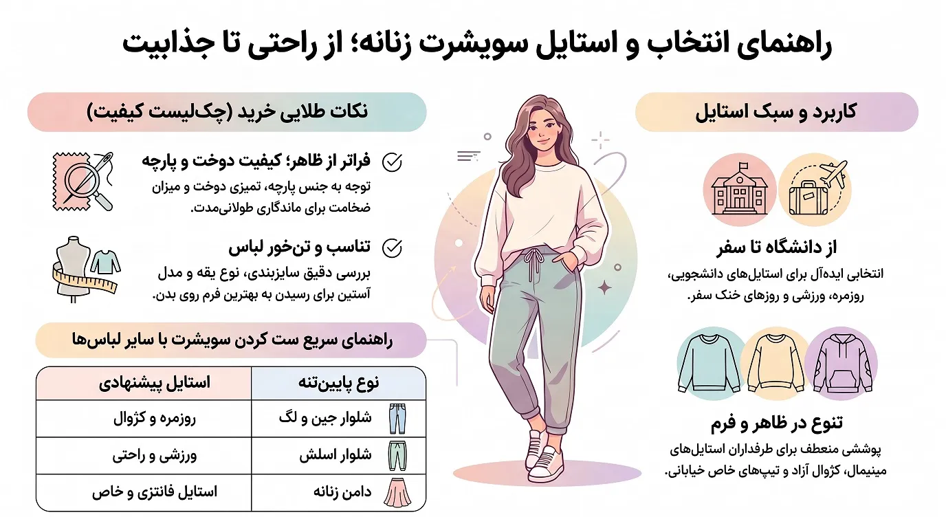 راهنمای خرید سویشرت زنانه