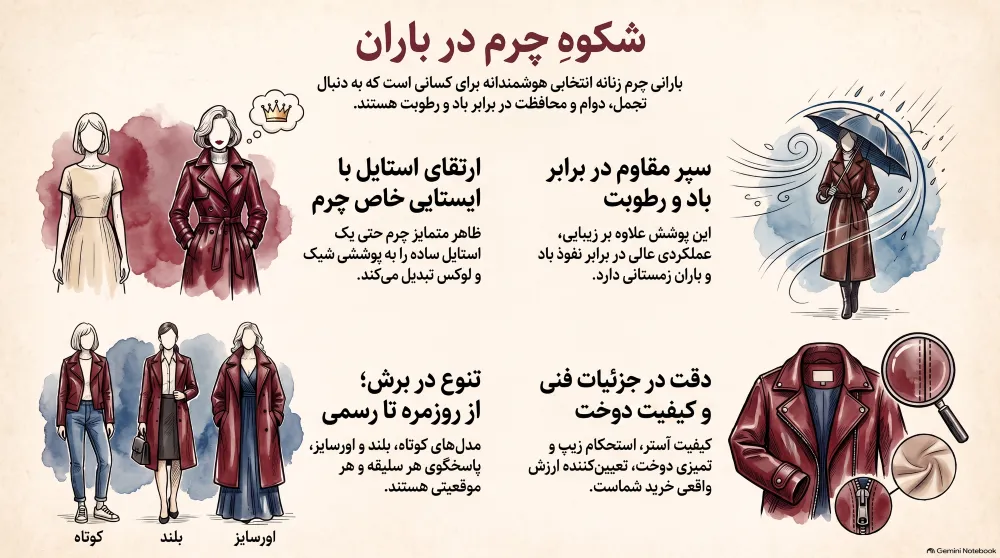 راهنمای خرید بارانی چرم زنانه