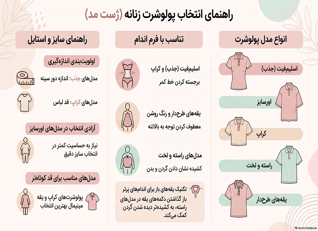 چگونه سایز مناسب پولوشرت زنانه را انتخاب کنیم؟