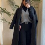 پالتو بلند فوتر زنانه مشکی پریزاد
