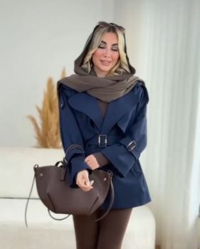ترنچ کت زنانه کوتاه پروا - تصویر 7