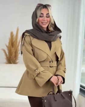ترنچ کت زنانه کوتاه پروا - تصویر 5
