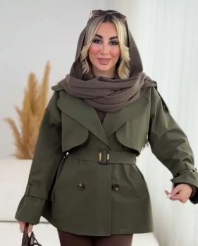 ترنچ کت زنانه کوتاه پروا - تصویر 3